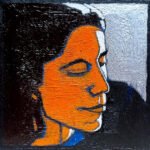 Bartosz I, olej na płótnie, 10x10 cm, 2022