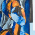 Autoportret według Picasso, olej na płótnie, 70x50 cm, 2019/2020