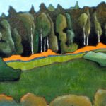 Widok z Pustelni Supraśl, olej na desce, 24x18 cm, 2022