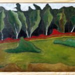 Pejzaż nad rzeką Supraśl, olej na płótnie, 30x24 cm, 2022