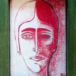 Quelqu'un..., olej na płótnie, 10x7 cm, 2022