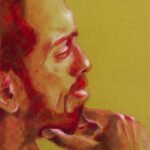 Portret męża - szkic do obrazu, pastel suchy na papierze welurowym, 40x30 cm, 2021
