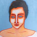 Portret Joanny M., olej na płótnie, 30x24 cm, 2021
