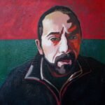 Mąż - z cyklu Drzewo genealogiczne, olej na płótnie, 40x40 cm, 2024