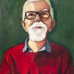 Mistrz - portret Taty, olej na płótnie, 40x30 cm, 2022