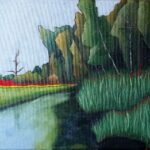 Niedokończony pejzaż nad rzeką Supraśl, olej na płótnie, 35x25 cm 2022